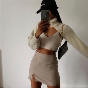 Zara Mini Skirt With Slit XS